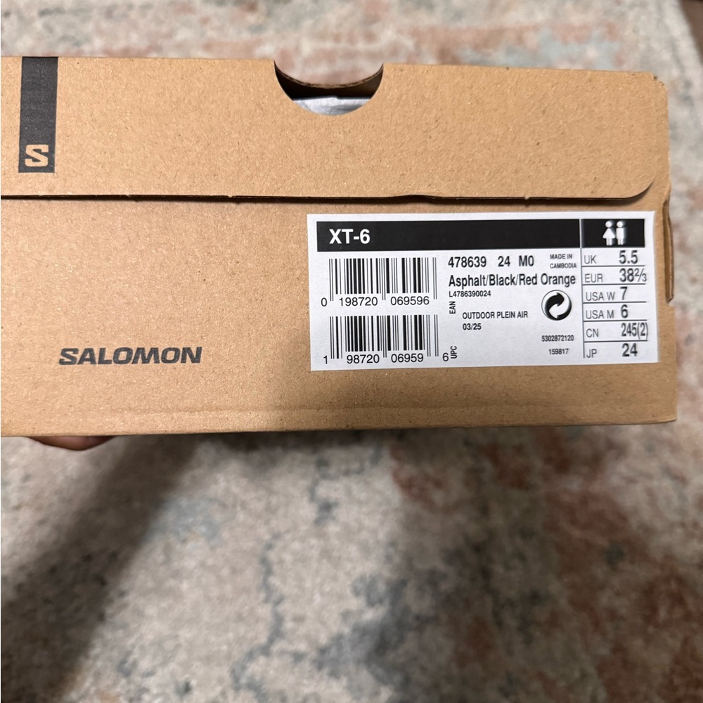 Salomon XT-6 Asphalt Black and Red Trail Shoes